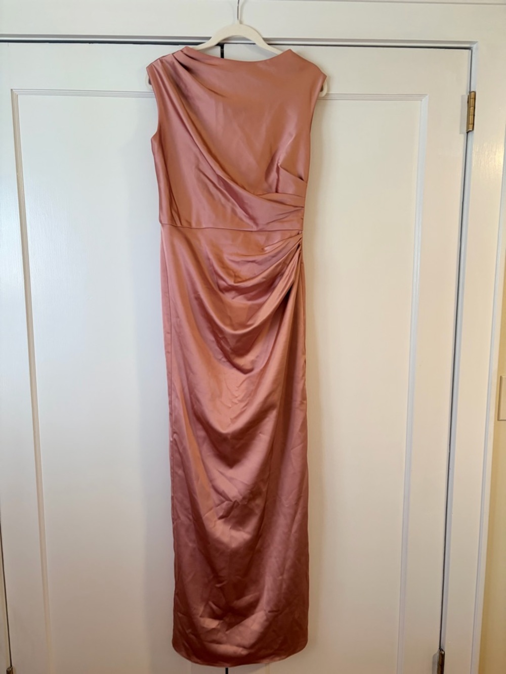 After Six Satin Ruched Evening Gown - Nude - Picture 5 of 8